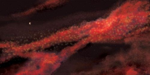 Large Gaming Mat - Frozen Planet / Crimson Gas Cloud